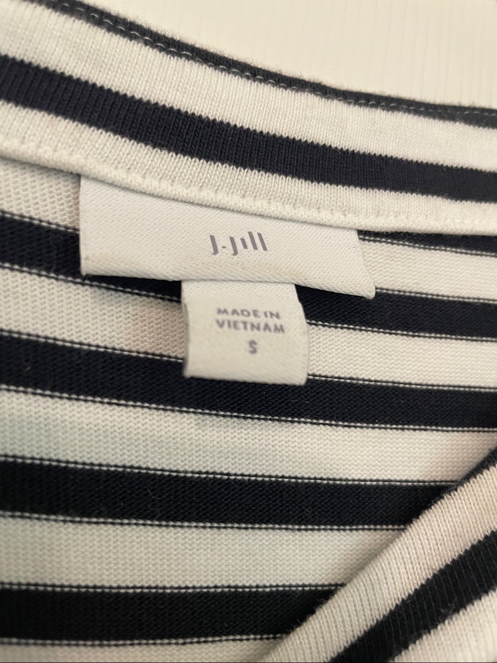 J. Jill Black and White Striped Nautical cotton striped Dress in size small - Picture 2 of 10